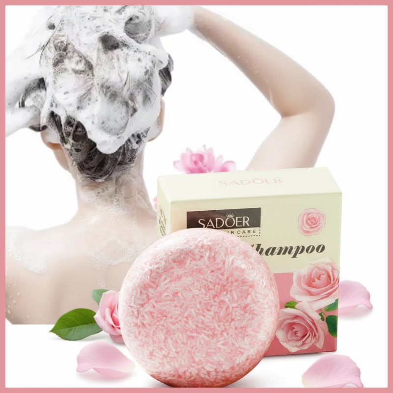 Bar Soap Shampoo Solid - Różane szampony w kostce do głębokiego